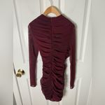 House Of CB Lucinda Sheer Long Sleeve Cut Out Bodycon Mini Dress in Mulberry XS Photo 4