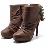 Naughty Monkey  Brown Leather Ankle Boots. Size 7.5 Photo 0