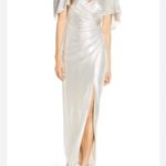 Eliza J  Metallic Silver Maxi Dress Photo 2