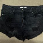 Eunina Black Distressed Jean Shorts High-Waisted Photo 0