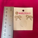 MarleyLilly New Silver Bow Pierced Earrings  Photo 1