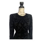 Alexander McQueen Black Velvet Burnout Dress SZ 10 | Virgin Wool & Cashmere | NW Photo 2