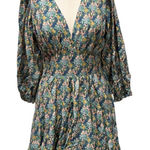 Trovata Silk Blend Celestial Custer Dolman Sleeve V neck Dress Size Small Blue Photo 0