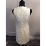 Karl Lagerfeld  Paris Tweed Shift Mini Dress 2 Faux Front Pocket and Necklace EUC Photo 3
