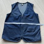 Alia Vest Womens 12 Blue Zip Up Pinstripe Denim Casual Pockets Stretch Layering Photo 6