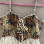 Cider  Floral Lace-Up Blouse with Cream Skirt Photo 6