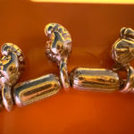 Sterling Silver Snake Chain Bracelet Dangling Bead Charm Vintage 925 Size OS Photo 1