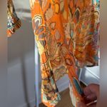 Indika Colorful Embroidered Paisley Floral Long Sleeve Tunic 100% Cotton Orange Photo 3