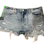 Pistola  Distressed High Rise Cutoff Denim Shorts Size 32 Hemp Cotton Blend Photo 7
