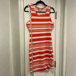 Pink Rose Pink Republic Bodycon Coral White Stripe Sleeveless Wrap Front Dress Size M Photo 8