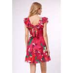 MISA Los Angeles  Floral Ruffle Sleeve Square Neck Tie Back Mini Dress M Photo 2