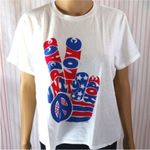 Lucky Brand  Peace Love Unity Hope crop T Shirt Red White Blue America size small Photo 0