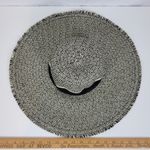 Womens Beach Hat One Size Black Tan Straw Wide Brim Fringe Summer Beach Sun Hat Photo 10