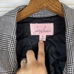 VTG vintage lightweight rayon houndstooth oversized academia classic blazer Black Size 8 Photo 2