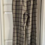 Reformation  Franklin Straight Ankle Cropped Trouser Pant Taupe Plaid 12 Photo 3