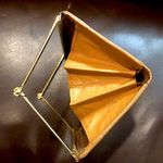 TED LAPIDUS Leather and Monogramed Hinged Wallet Clutch Engraved Clasp Photo 4