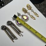 Sparkly Statement Rhinestone Mix Dangle Drop Pierced Earrings Lot Of 3 Photo 6