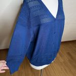 Grace Karin  Cardigan Womens Size 2XL Blue V Neck 3/4 Sleeve Button Down Photo 4