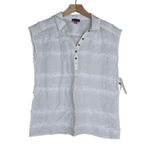 Vince Camuto Women's XS White Eyelash Fringe Linen Blend Blouse NEW Photo 0