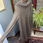Artisan NY 100% Fine Merino Wool Dark Grey Cowl Neck Sweater Dress Size Small Photo 3