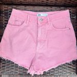 ZARA  Pink Denim Women Shorts - Size 4 Photo 0