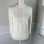 Torn By Ronny Kobo  white pointelle perforated‎ faige sweater size small Photo 3