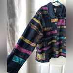 Vintage Tantrums Denim Patchwork Shacket button down Floral Boho jacket Size 1X Photo 5