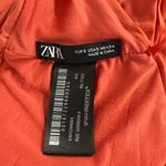 ZARA  Coral Sleeveless Halter Cutout Bandeau Ornament One Piece Swimsuit Size S Photo 3