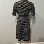 Motherhood Maternity  Print Geometric Black & White Waist Tie Surplice Dress Sm Photo 6
