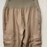 Cinq à Sept Tous Les Jours "Gilles" Satin Cargo Joggers – Tan/Beige, Size L Tan Size L Photo 4