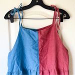 Maker & Mineral Mica Half & Half Jumpsuit Linen Berry Periwinkle L EUC Blue Size L Photo 4