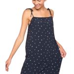 Brandy Melville navy scattered micro palm print tie strap square neck mini dress Photo 0