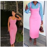 ZARA Bubblegum Pink Tailored Fitted Midi Sheath Pencil Dress Women’s Size M Photo 8