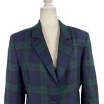 Brooks Brothers Tartan Plaid Green Black Watch Single Breasted Wool Blazer SZ 14 Photo 2
