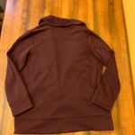 L.L.Bean Large Burgundy Shawl Collar Cardigan Fleece Lined Pockets Photo 8