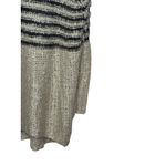 Umgee  Women's Sweater Chunky Knit Cowl‎ Neck Striped Pullover Cream Gray Small Photo 1