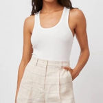 Rails âIlena Linen Trouser Shorts High Waistâ Sand Check Cream Plaid Size 12 New Photo 0