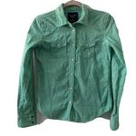 American Eagle  Outfitters Womens Size XS Blue Corduroy Snap Button L/S Blouse Photo 0