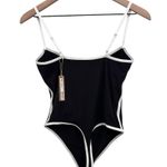 SKIMS Fits Everybody Women's Black Contrast Trim Scoop Neck Bodysuit L NWT Photo 4