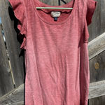 Universal Threads Universal Thread Women's Medium Pink Sleeveless Ruffle Tank Top Blouse Casual Photo 0