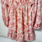 Dizzy Lizzy Dress Womens Large Peasant Chiffon Coral Tie Dye Short Puff … Pink Photo 5