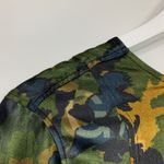 Ganni Satin Green Camo Print Long Sleeve A-Line Mini Dress Photo 14