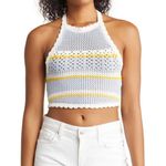 PacSun  Kendall & Kylie Bermuda Cotton Crochet Halter Top S Blue Yellow White Photo 0