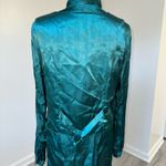 Vintage 90s Phool Patchwork Vest Blouse 2 Piece Set Rayon Teal Emerald L Large Green Photo 3