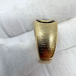 14KT HGE Gold Electroplate Art Deco Ring w Large CZ Stone Sz 10 Textured Vintage Photo 15