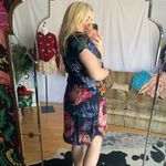 Anthropologie  black floral print midi dress Photo 78