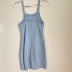 ZARA baby blue knit bodycon square neckline mini dress size S Photo 3