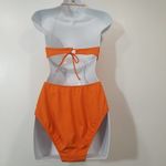 J.Crew One-piece Orange Swimsuit Halter Cutout Back Photo 2