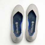 Rothy's ROTHY’S The Flat Round Toe Flax Birdseye Gray Cream Ballet Flats, Size 8 Photo 6
