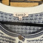 Nanette Lepore ‎ Blue And Cream Pre Washed Yard Button Front Cardigan Size Large Photo 8